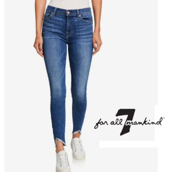 7 For All Mankind High Waist Ankle Gwenevere Jeans Style #JU8372005 Size 28 - Picture 1 of 16